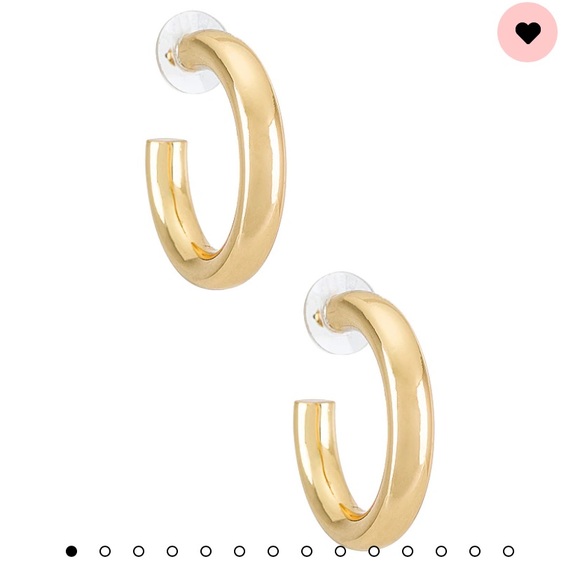 Gold Medium Tube Hoop Earrings in Gold - Picture 2 of 3